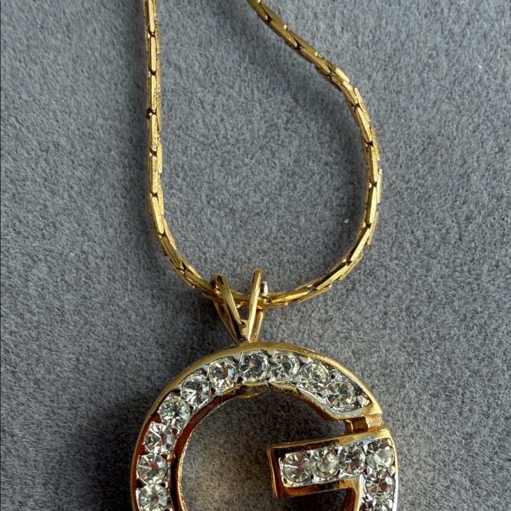 Givenchy Gold Crystal 'G' Pendant Necklace - Picture 9 of 9